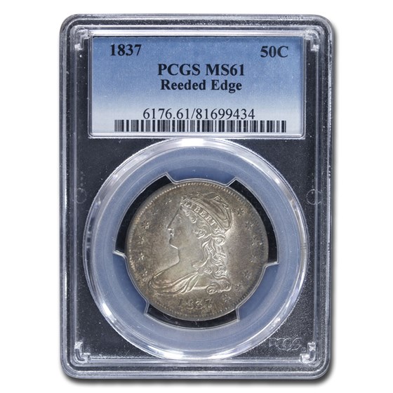 1837 Reeded Edge Half Dollar MS-61 PCGS 1837 Reeded Edge Half Dollar MS-61 PCGS